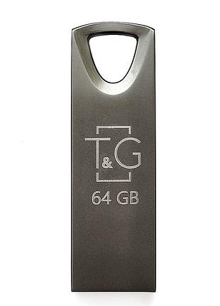 Флеш-накопичувач usb 64gb t&g 117 metal series black (tg117bk-64g)