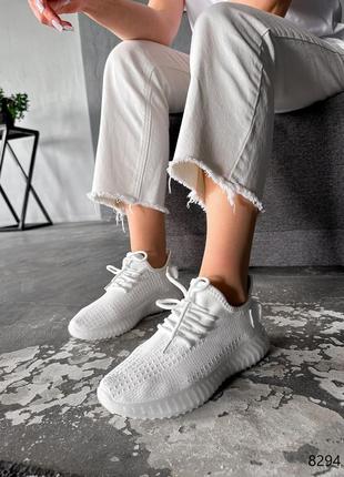 Кроссовки женские белый текстиль