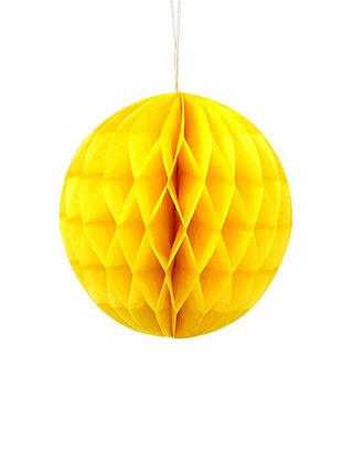 Куля з паперу соти 25 см жовтий