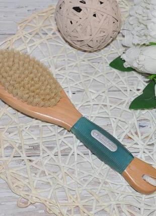 Масажна щітка для тіла з натуральної щетини для сухого масажу антицелюлітна earth therapeutics