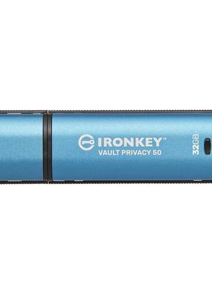 Флеш-накопичувач usb3.2 32gb kingston ironkey vault privacy 50 type-a blue (ikvp50/32gb)