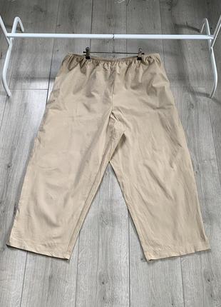 Брюки брюки батал большого размера 62 64 светлая на лето натуральная ткань коттон