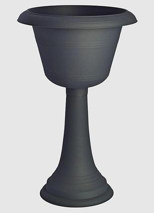 Горшок газон высокая нога 37 см 9,5 л серый