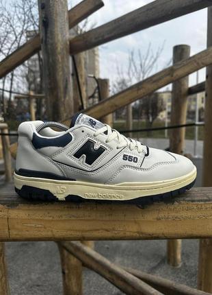 Кросівки new balance 550 (white & navy)9 фото