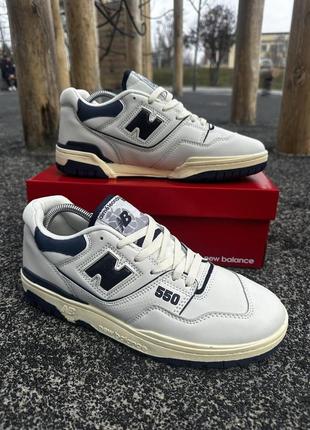 Кросівки new balance 550 (white & navy)3 фото