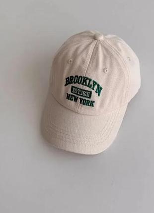 Кепка детская brooklyn бейсболка для ребёнка бруклин 48-52 см белая