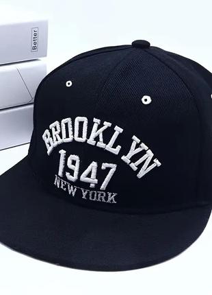 Кепка brooklyn с прямым козырьком унисекс (snapback) brooklyn 1947
