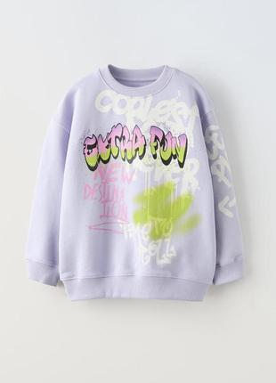 Свитшот из граффити zara новая коллекция, худи zara,свитшот zara