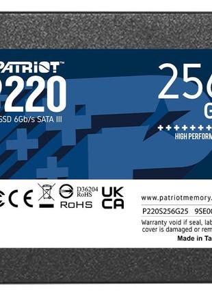 Накопичувач ssd  256gb patriot p220 2.5" sataiii tlc (p220s256g25)