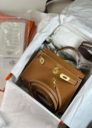 Коричнева сумка ермес келли hermes kelly