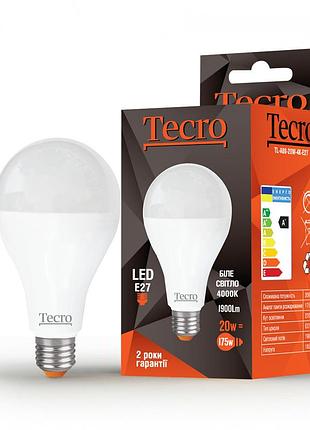 Лампа світлодіодна tecro 20w e27 4000k (tl-a80-20w-4k-e27)