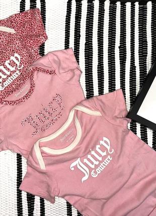 Juicy couture набір фірмових боді, бодіки рожеві