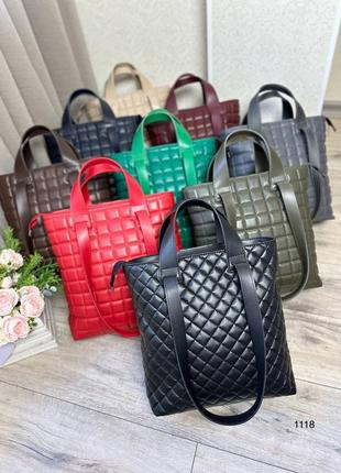 Женская стильная и качественная сумка шоппер из эко кожи бордо7 фото