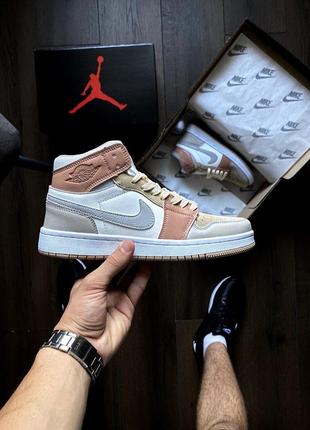 Nike air jordan 1 mid beige white