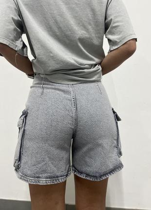 Жіночі джинсові шорти стрейчові сірі5 фото