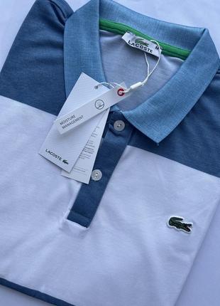Мужская футболка поло lacoste 🫶🏻джинсового цвета