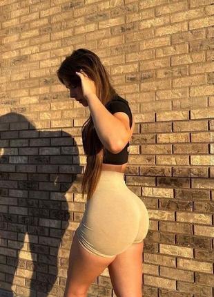 Велосипедки топ облегающие широкая резинка обтягивающие по фигуре короткие укороченные...