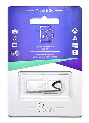Флеш-накопичувач usb 8gb t&g 117 metal series silver (tg117sl-8g)