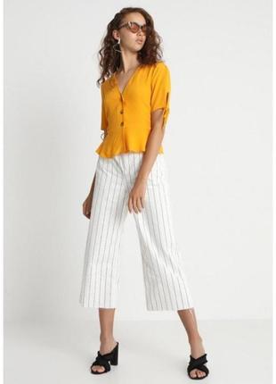.брендовая вискозная жёлто-оранжевая блузка "topshop". размер uk10/eur38.3 фото