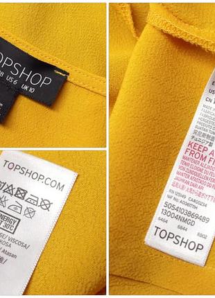 .брендовая вискозная жёлто-оранжевая блузка "topshop". размер uk10/eur38.10 фото