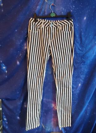 Готические эмо панк стимпанк джинсы в полоску