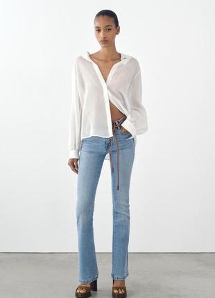 Стильные джинсы клеш от колена 38р zara