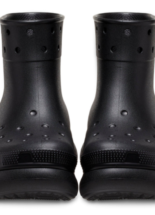 Crocs крокс резиновые сапоги на платформе дождевики ботинки crush rain boot black 2079465 фото