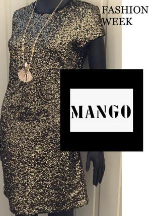 Платье с пайетками mango