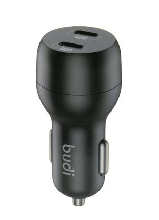 Cc108rb - budi dual pd car charger 40w smart quick charge black