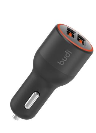 Cc109qb - car charger budi 2 usb 36w qc 3.0 black-red