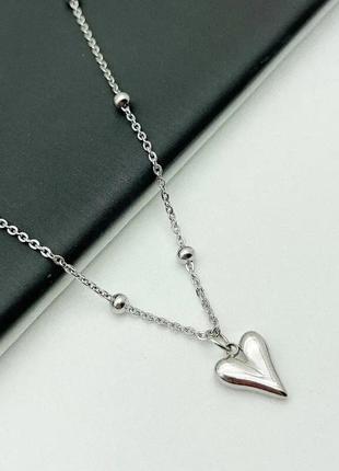 Колье ожерелье цепочка с кулоном 🖤 сердце стильная модная новая