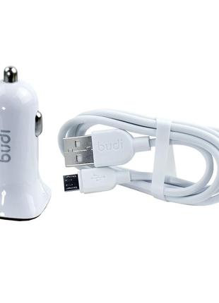 Cc631l - budi car charger 12w 2.4a + cable lightning white