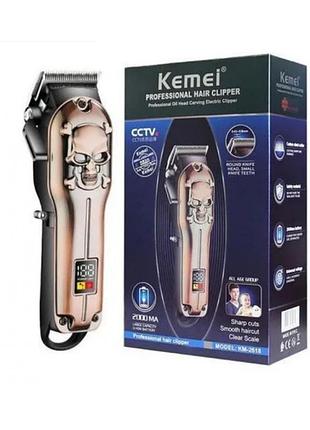 Машинка для стрижки волос и бороды аккумуляторная беспроводная kemei lfj km-2618 (24)