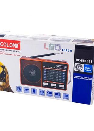 Радиоприемник golon rx-8866 аккумуляторный microsd tf, usb и поддержка mp3 (80)