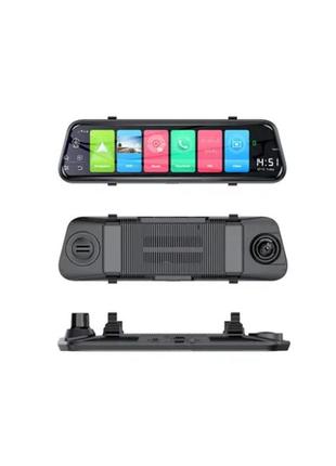 Дзеркало відеореєстратор 10" з камерою заднього огляду (gps, 4g, wi-fi, bluetooth, adas, 2/16 android8.1