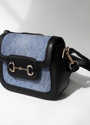 Сумка черная серая маленькая кросс-боди экокожа 588621