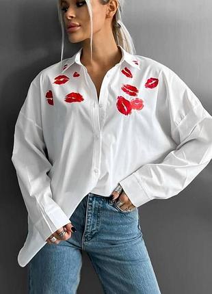 Сорочка біла котон широка