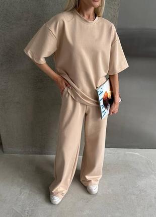 Базовий жіночий костюм s,m,l,xl білий, малина, чорний та беж
