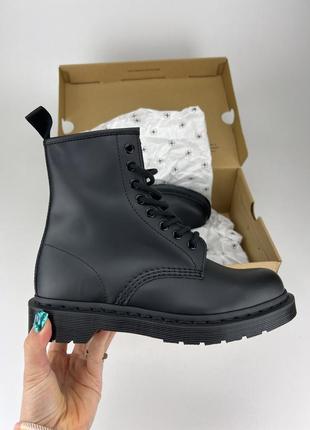 Dr. martens 1460 mono black smooth 14353001, оригінальні черевики др мартенс чорні