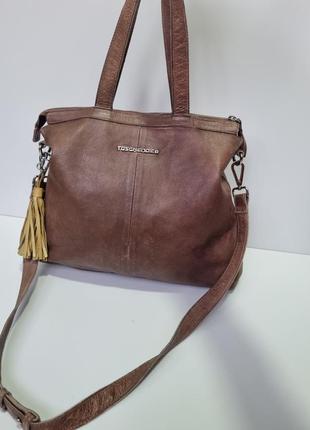 Кожаная сумка австрия, сумка шоппер, сумка тоут, сумка taschendieb