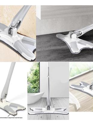 Швабра для пола x-type с отжимом 37 см и тремя насадками