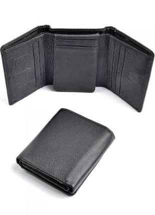 Мужской кошелек из мягкой натуральной кожи 618-a черный1 фото