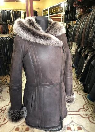 Коричнева дублянка тоскана,капюшон