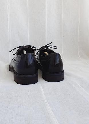 Темно коричневые туфли броги от итальянского бренда rosso fiorentino размер 42