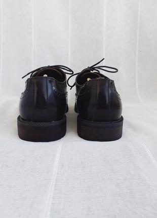 Темно коричневые туфли броги от итальянского бренда rosso fiorentino размер 42