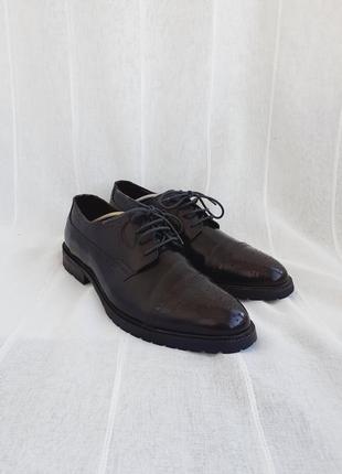 Темно коричневые туфли броги от итальянского бренда rosso fiorentino размер 42