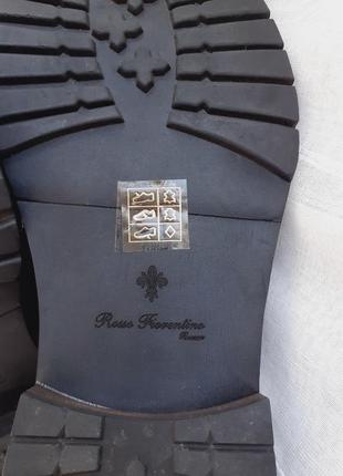 Темно коричневые туфли броги от итальянского бренда rosso fiorentino размер 42