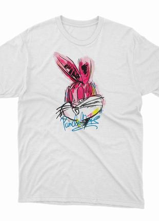Футболка белая черная bugs bunny