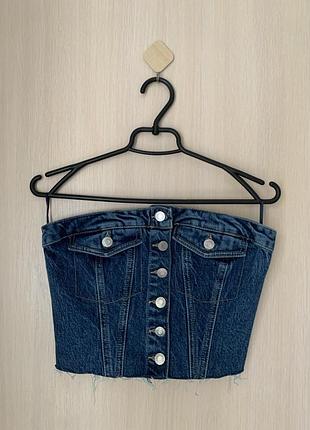 Джинсовый корсет-топ zara