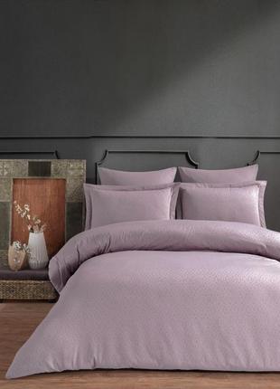 Двоспальний євро комплект limasso jacquard ranforse catena natural violet
